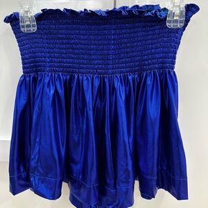 QUEEN OF SPARKLES Royal Blue metallic swing Shorts Small